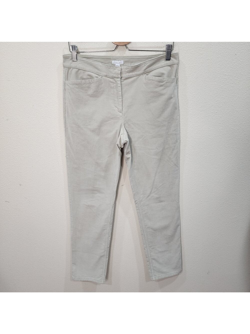 J Jill Authentic Fit Slim Straight Leg Corduroy Pants Beige Size 6 Stretch